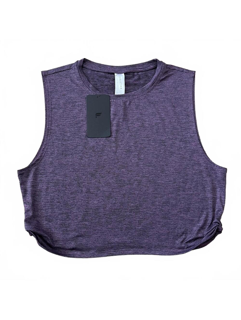 NWT Fabletics Dry Flex Cropped Twist Tank Top Purple Heathered Size Large